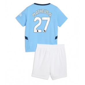 Manchester City Matheus Nunes #27 Dětské Domácí dres komplet 2024-25 Krátký Rukáv (+ trenýrky)